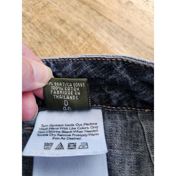 Eddie Bauer Dark Blue Denim Flat Front Zipper Mini Skirt Size 16 Outdoors Boho - Picture 6 of 10